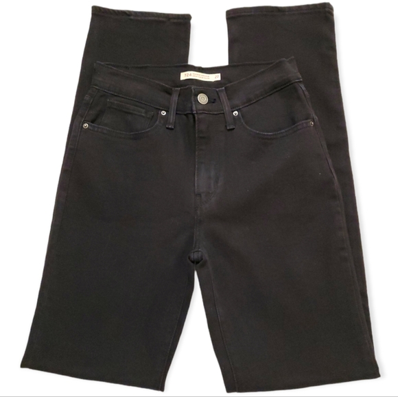 Levi's 724 black high rise straight leg jeans - Picture 4 of 14